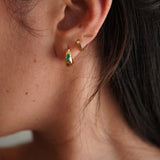 Emerald CZ Huggie Hoops