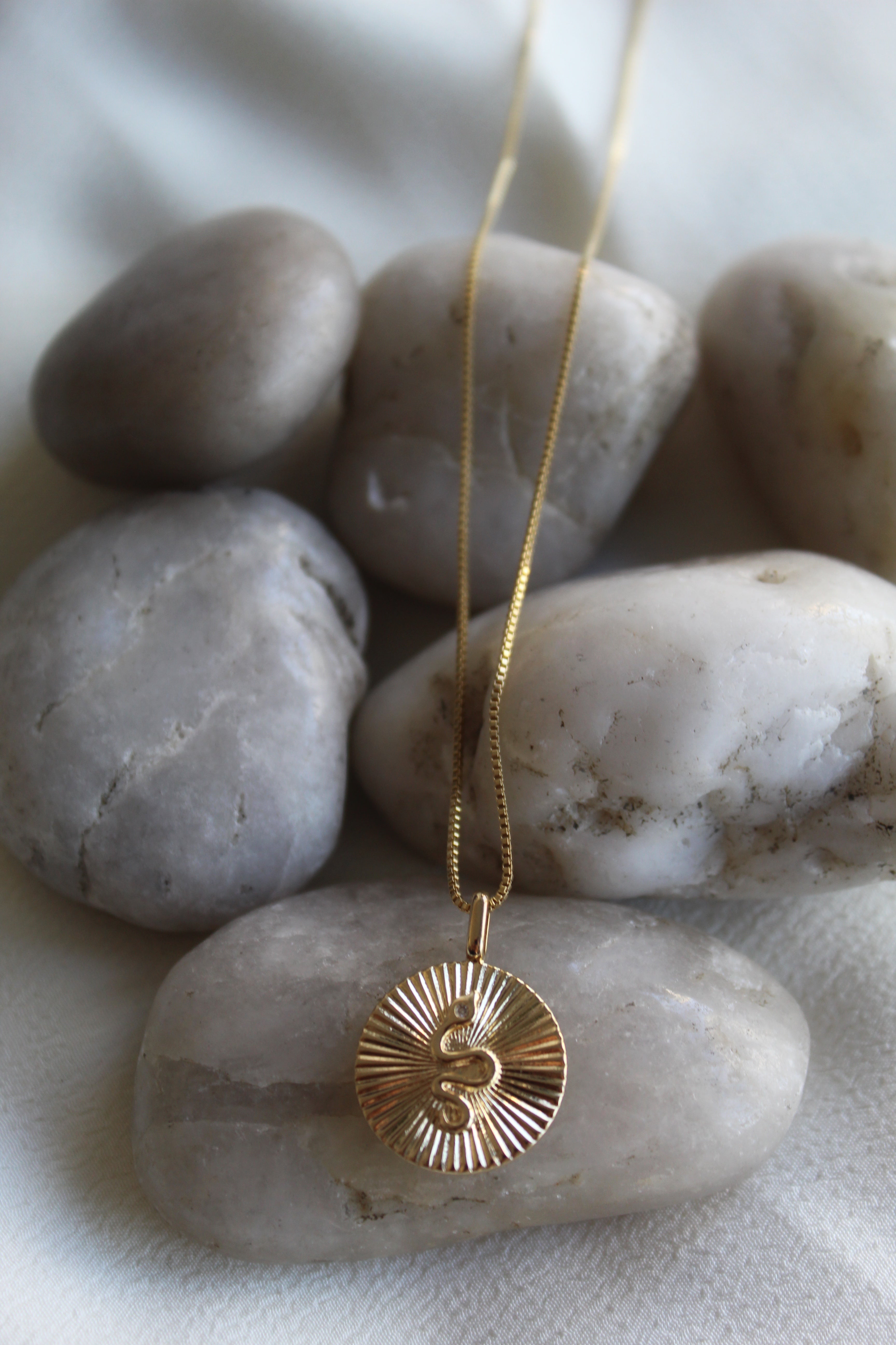 Hammered 14k Gold Disc Necklace - Aris Designs